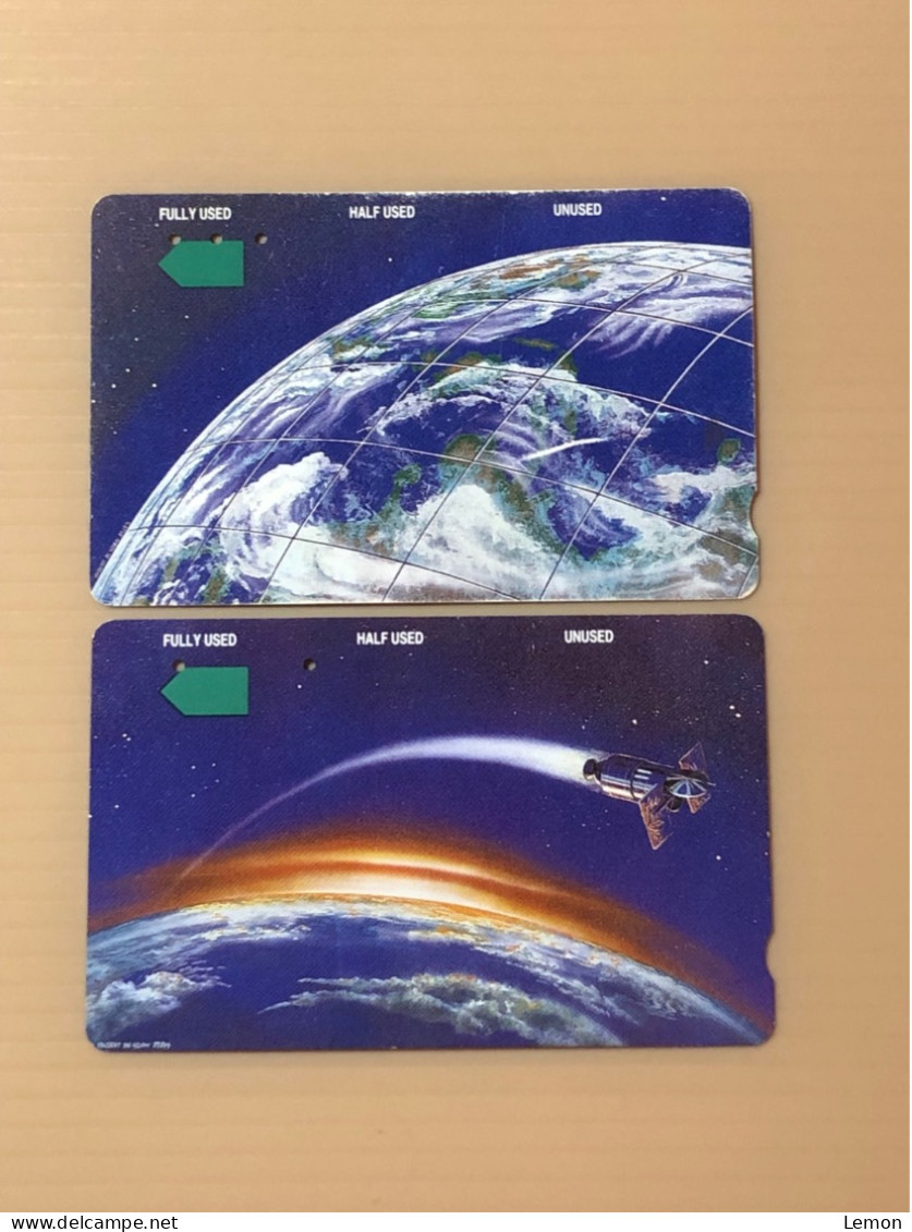 Cambodia Phonecard, Outer Space, Set Of 2 Used Card - Cambodja