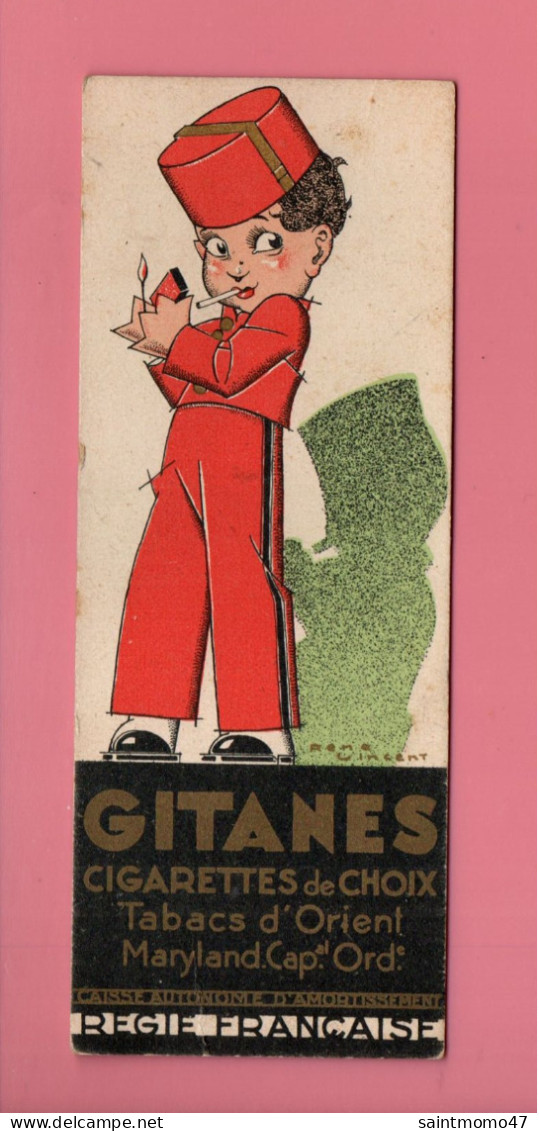 MARQUE-PAGE . CIGARETTES " GITANES " . TABAC D'ORIENT . CIGARES " DIPLOMATES " . LÉGER À BASE DE BRÉSIL - Réf. N°50 E - - Marque-Pages