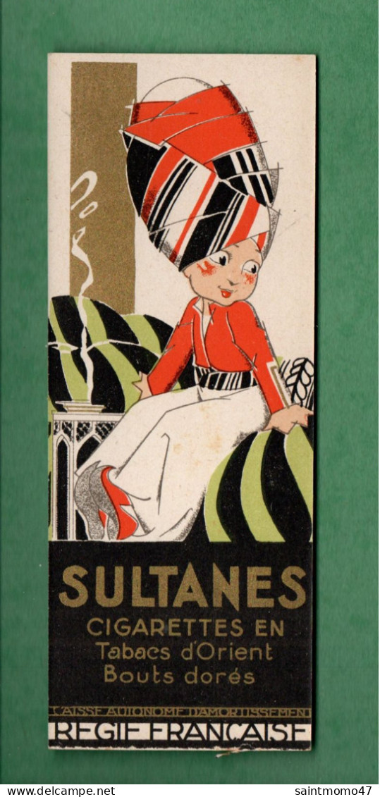 MARQUE-PAGE . CIGARETTES " GITANES " . TABAC D'ORIENT . CIGARETTES " SULTANE " . TABAC D'ORIENT - Réf. N°52 E - - Marque-Pages