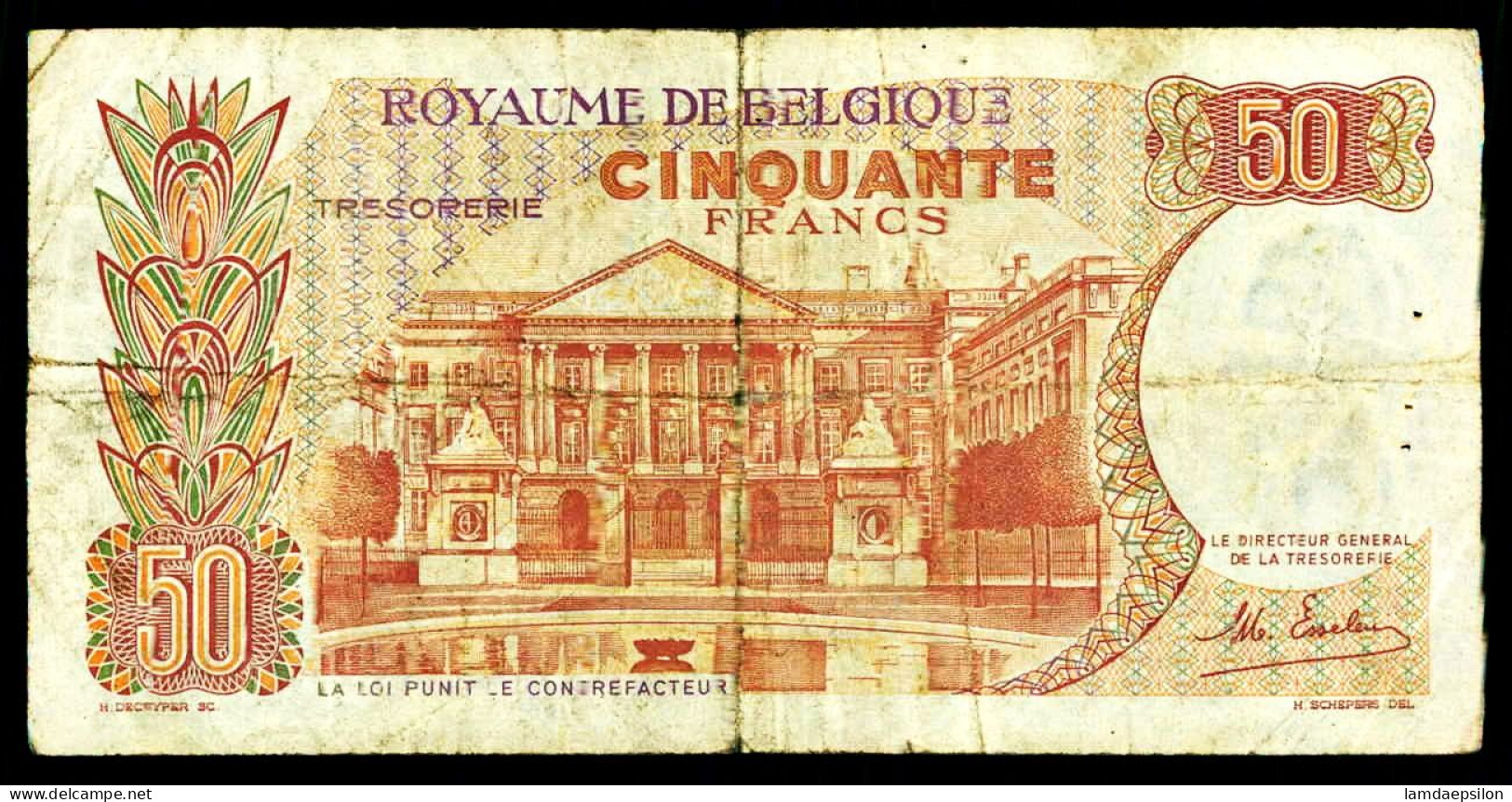 A9  BELGIQUE    BILLETS DU MONDE   BANKNOTES  50 FRANCS  1966 - Other & Unclassified