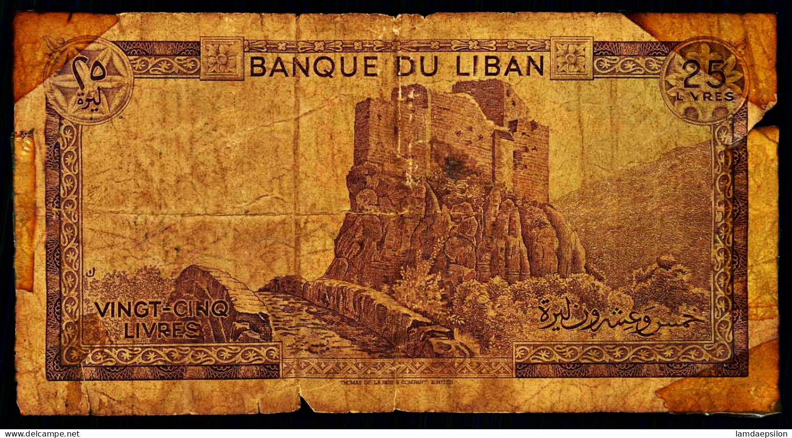 A9  LEBANON   BILLETS DU MONDE    BANKNOTES  25 LIRE 1983 - Liban