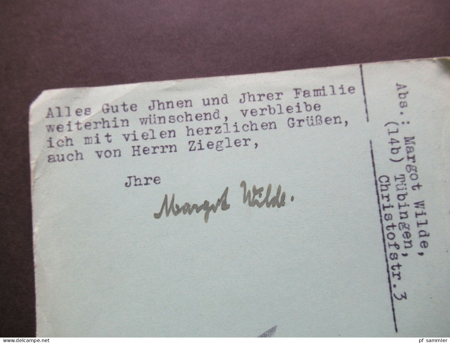 5.5.1947 Alliierte Besetzung Große PK Mit Rotem Stempel Tübingen Bezahlt Nach Schwerte Ruhr - Autres & Non Classés