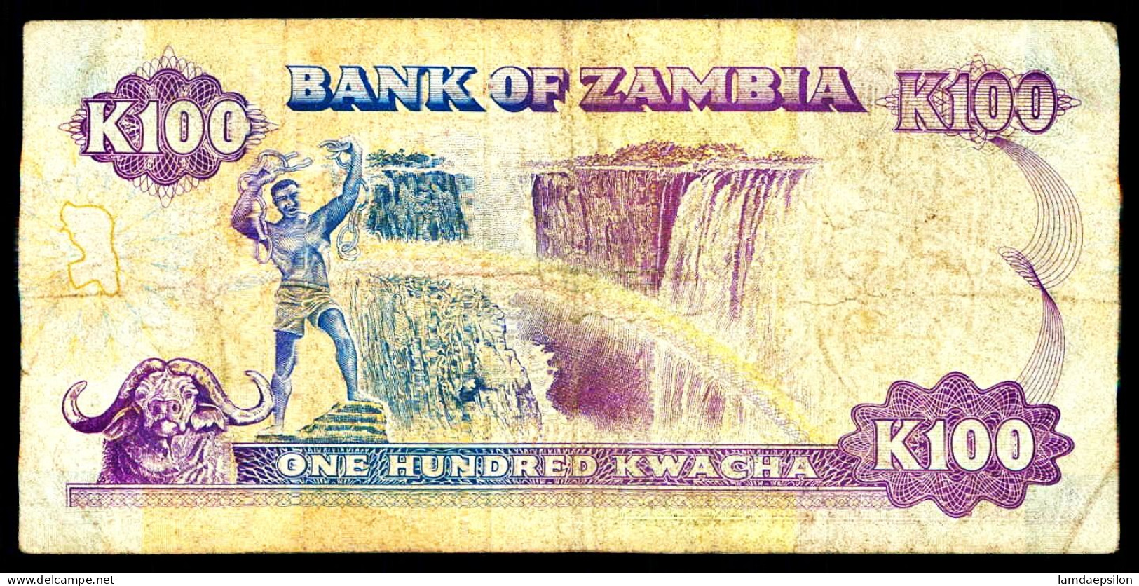 A9  ZAMBIA    BILLETS DU MONDE    BANKNOTES  100 KWACHA 1991 - Zambie