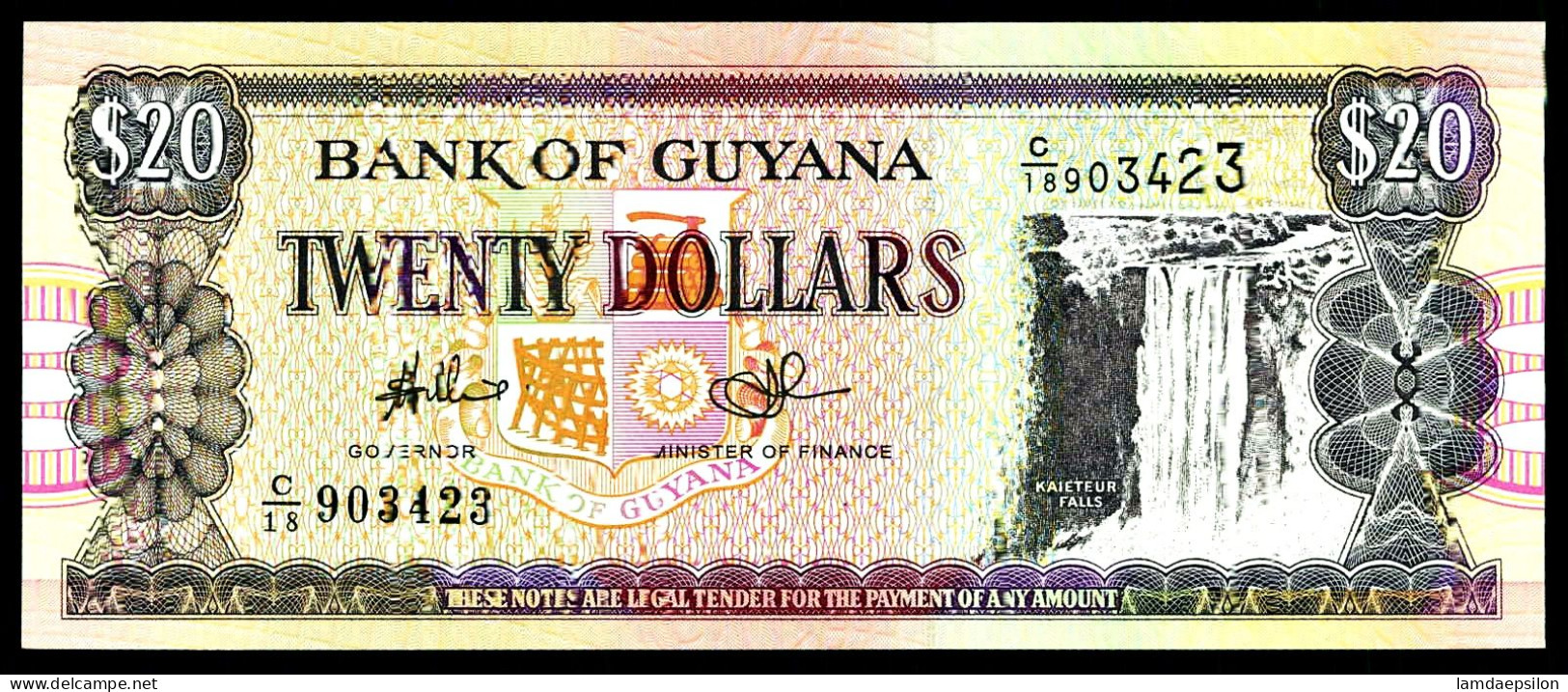 A9  GUYANA    BILLETS DU MONDE    BANKNOTES  20 DOLLARS 1996 - Guyana