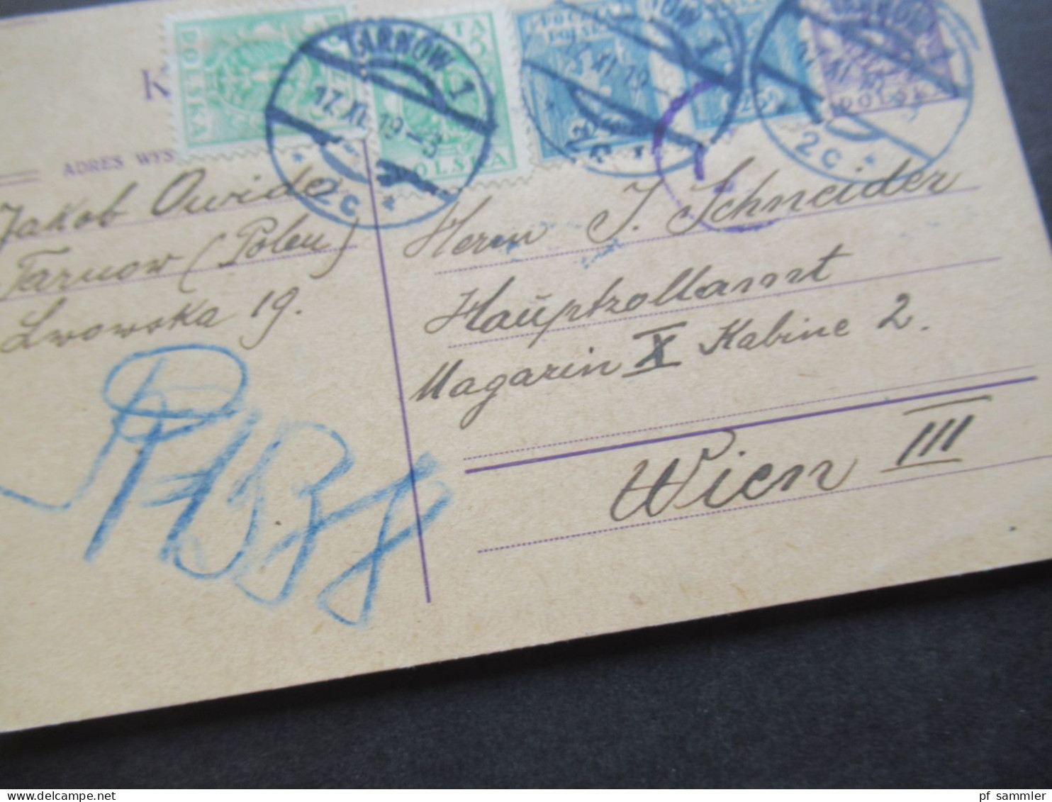 Österreich / Kleinpolen Ehem. Österr. Verwaltungsgebiet 1919 Stempel Tarnow 1 Und Zensurstempel ?! Nach Wien Gesendet! - Brieven En Documenten