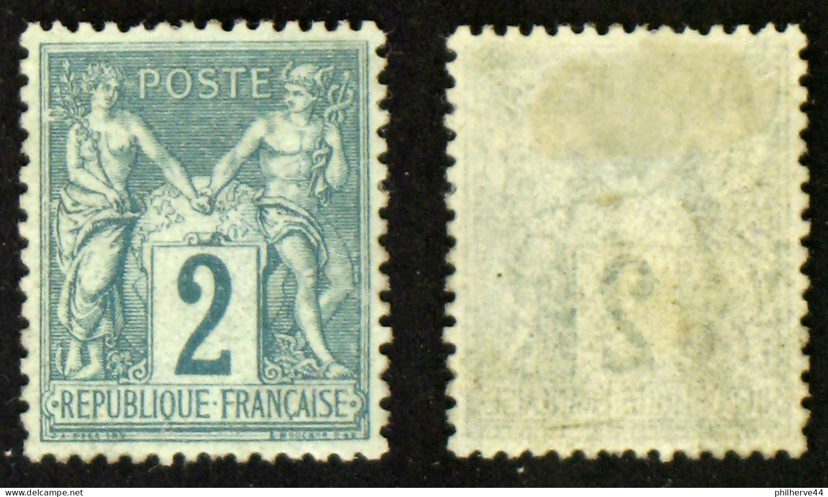 N° 74 2c SAGE Vert Neuf NSG TB Cote 50€ - 1876-1898 Sage (Type II)