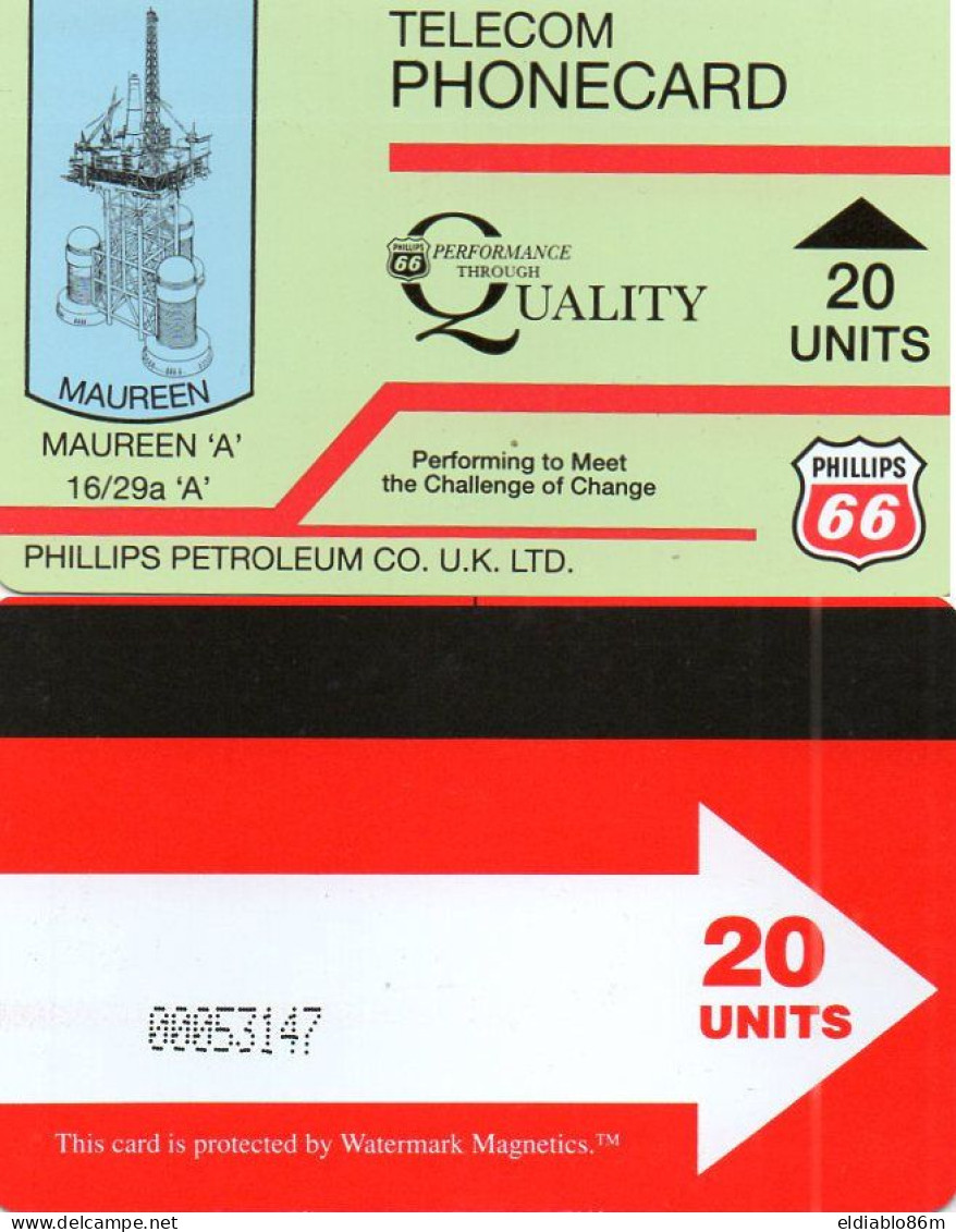 UNITED KINGDOM - AUTELCA - OIL RINGS - PHILLIPS PRETROLEUM - MAUREEN - 20 UNITS - WATERMARK MAGNETICS - [ 2] Oil Drilling Rig