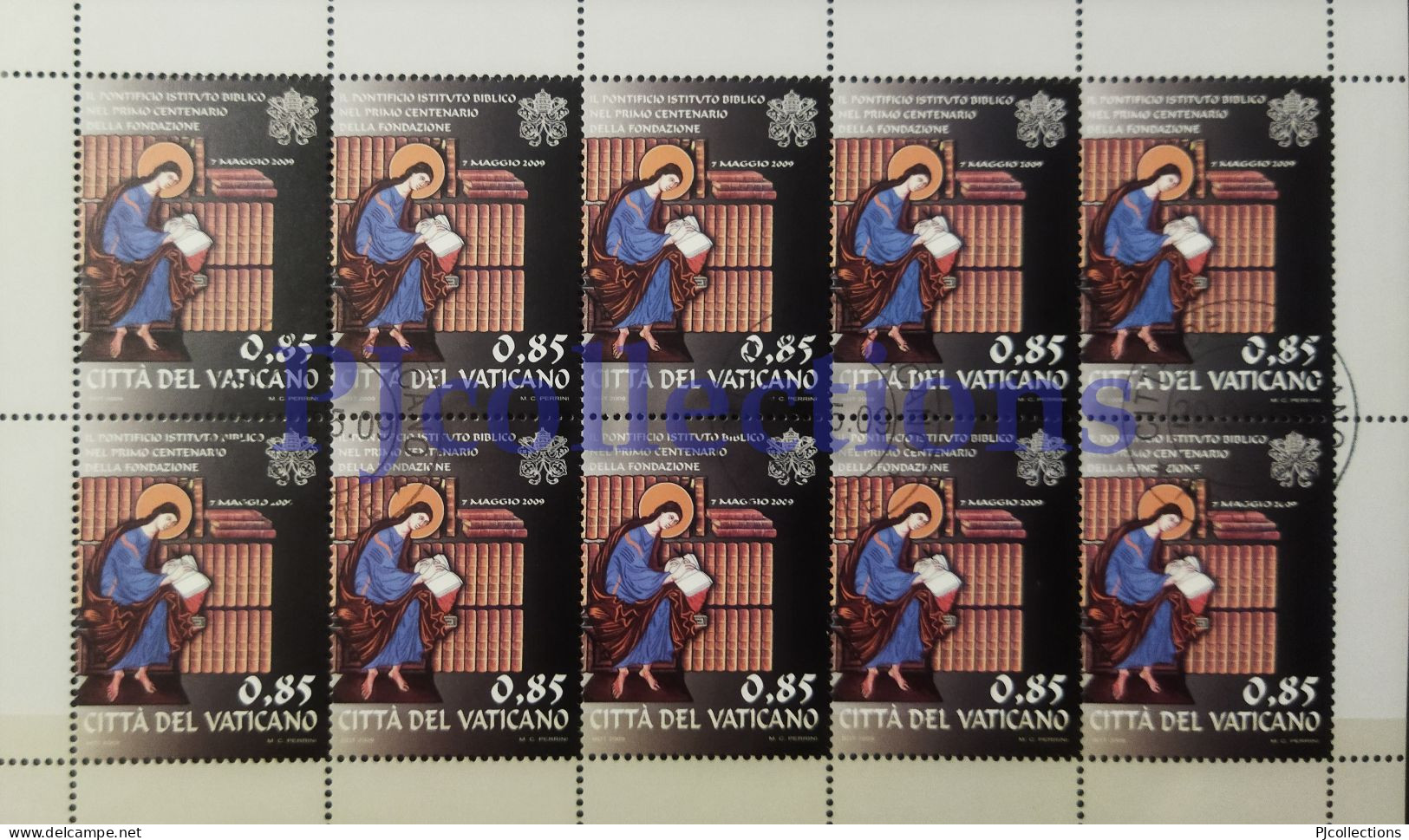 3773- VATICANO - VATICAN CITY 2009 PONTIFICIO ISTITUTO BIBLICO FULL SHEET 10 STAMPS C/ANNULLO 1° GIORNO - USED - Used Stamps