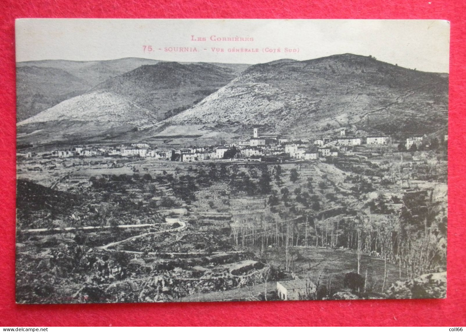 66 Sournia Cpa Vue Générale Coté Sud Série Les Corbières éditeur Labouche N°75 Dos Scanné - Sournia