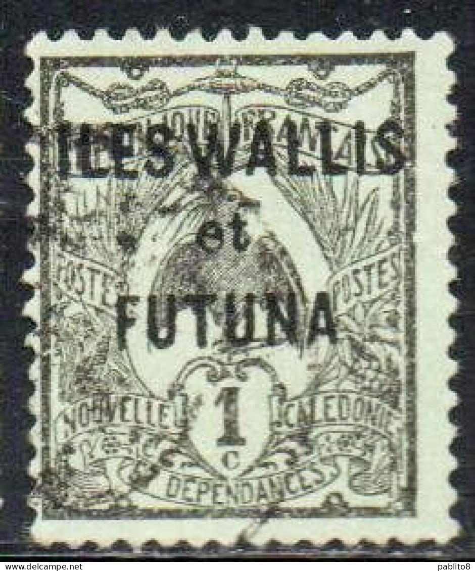 WALLIS AND FUTUNA ISLANDS 1920 1928 KAGU BIRD NEW CALEDONIA OVERPRINTED 1c USED USATO OBLITERE' - Gebruikt