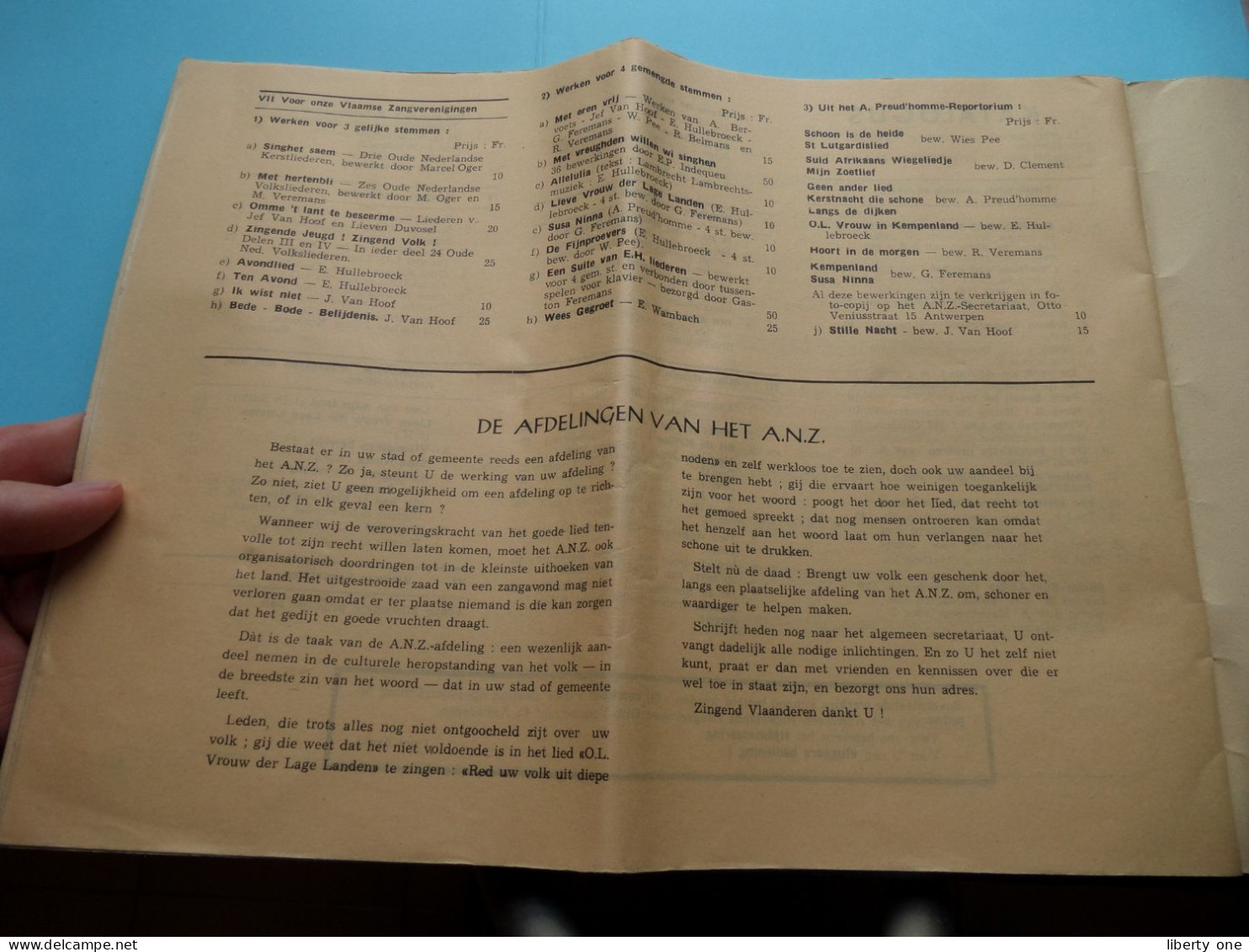 Algemeen Nederlands Zangverbond vzw " 18de VLAAMS NATIONAAL ZANGFEEST > ANTWERPEN Sportpaleis 1955 ( Zie SCANS ) !