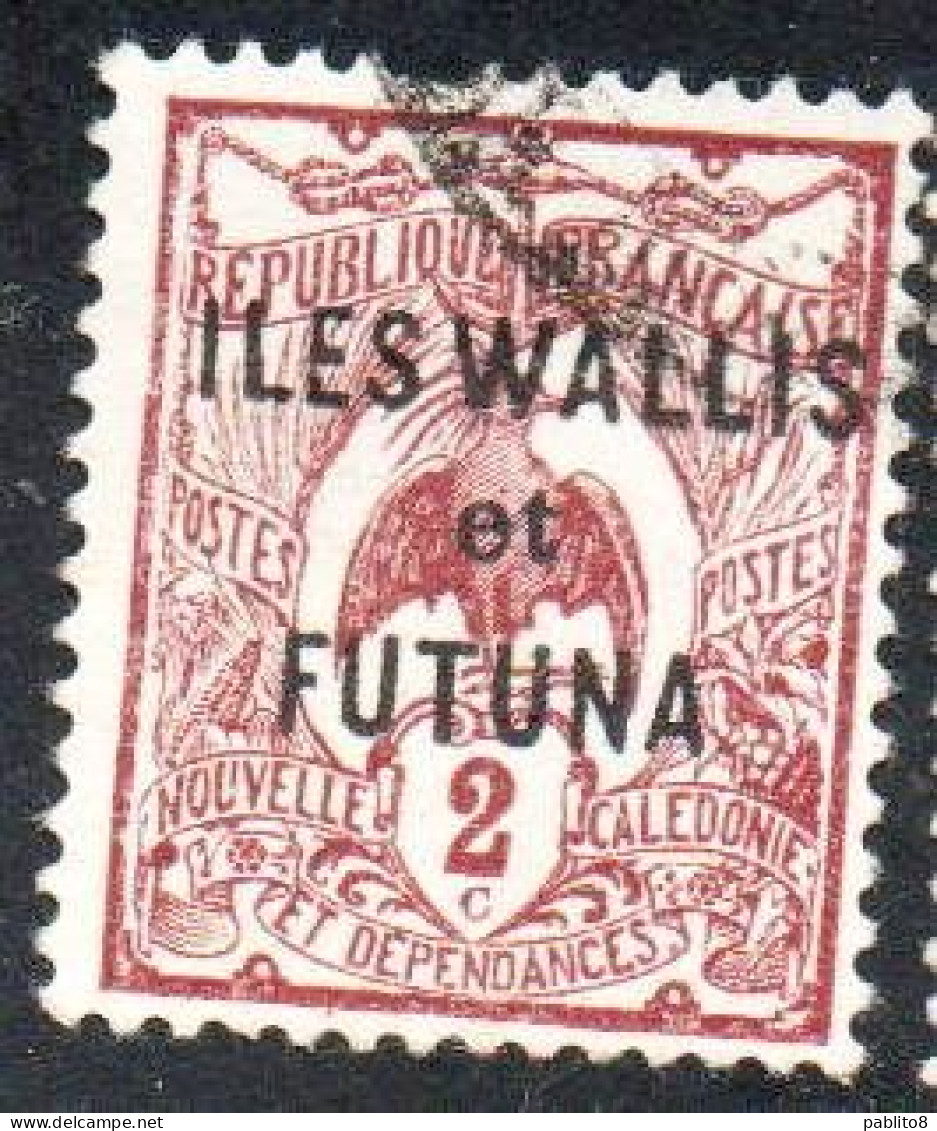 WALLIS AND FUTUNA ISLANDS 1920 1928 KAGU BIRD NEW CALEDONIA OVERPRINTED 2c USED USATO OBLITERE' - Usati