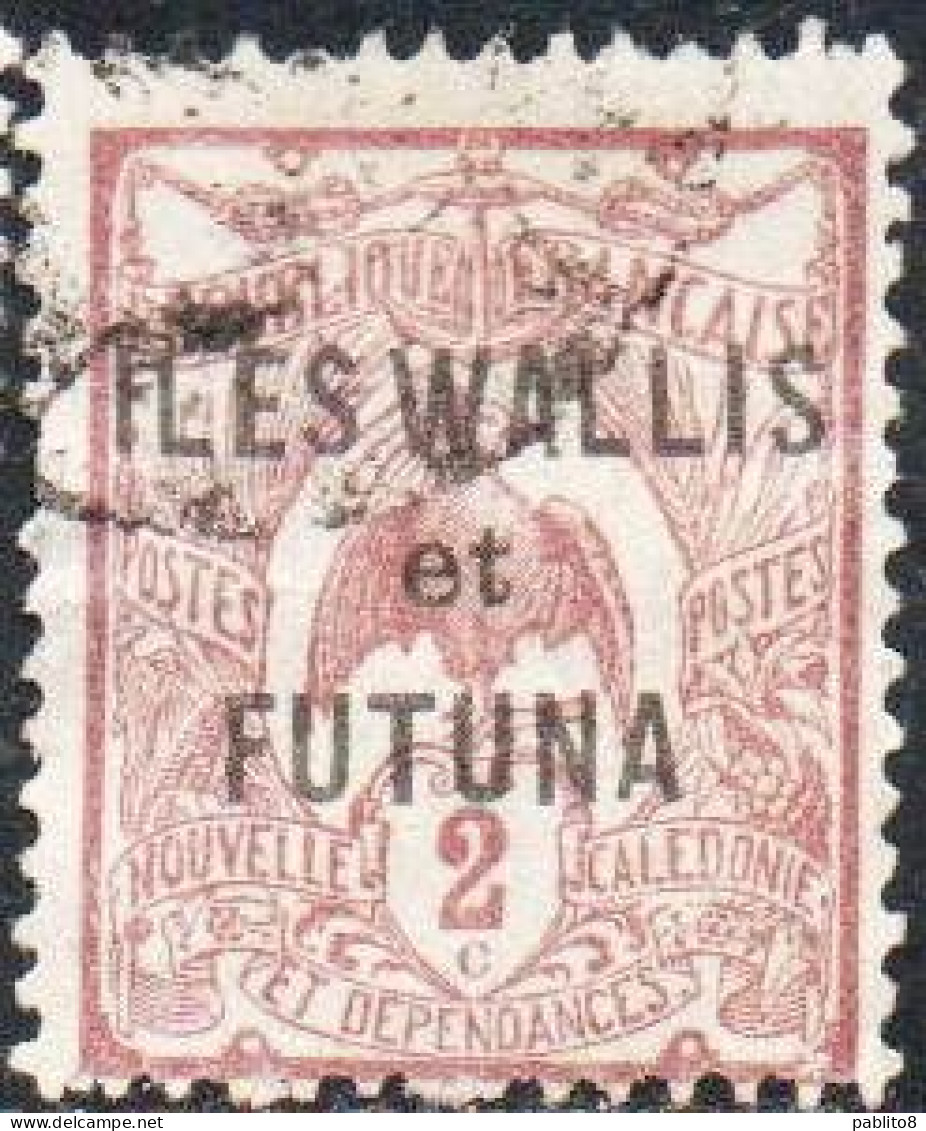 WALLIS AND FUTUNA ISLANDS 1920 1928 KAGU BIRD NEW CALEDONIA OVERPRINTED 2c USED USATO OBLITERE' - Gebruikt