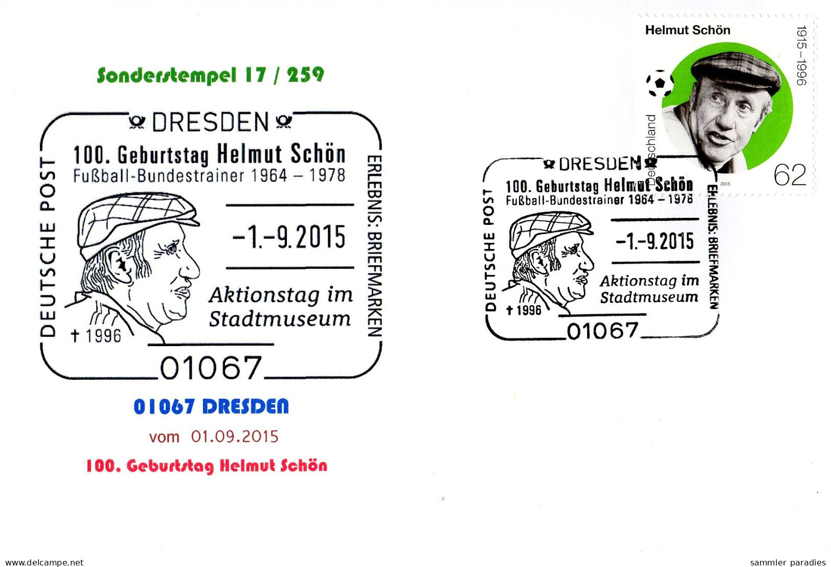 35821) BRD -Mi 3174 FDC - 01067 DRESDEN - 62C  100. Geburtstag Helmut Schön - Sonstige & Ohne Zuordnung