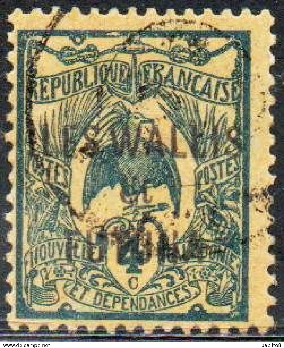 WALLIS AND FUTUNA ISLANDS 1920 1928 KAGU BIRD NEW CALEDONIA OVERPRINTED 4c USED USATO OBLITERE' - Oblitérés