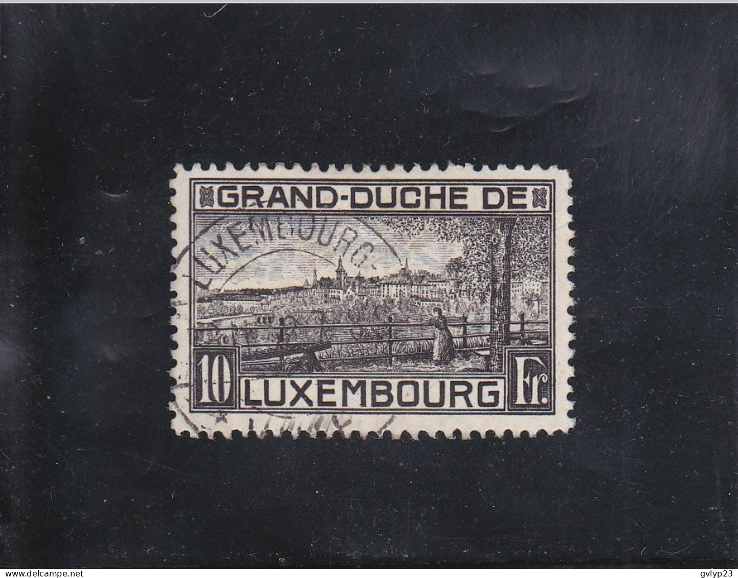 VUE DE LUXEMBOURG 10F NOIR OBLITéRé N° 141 YVERT ET TELLIER 1923 - Oblitérés