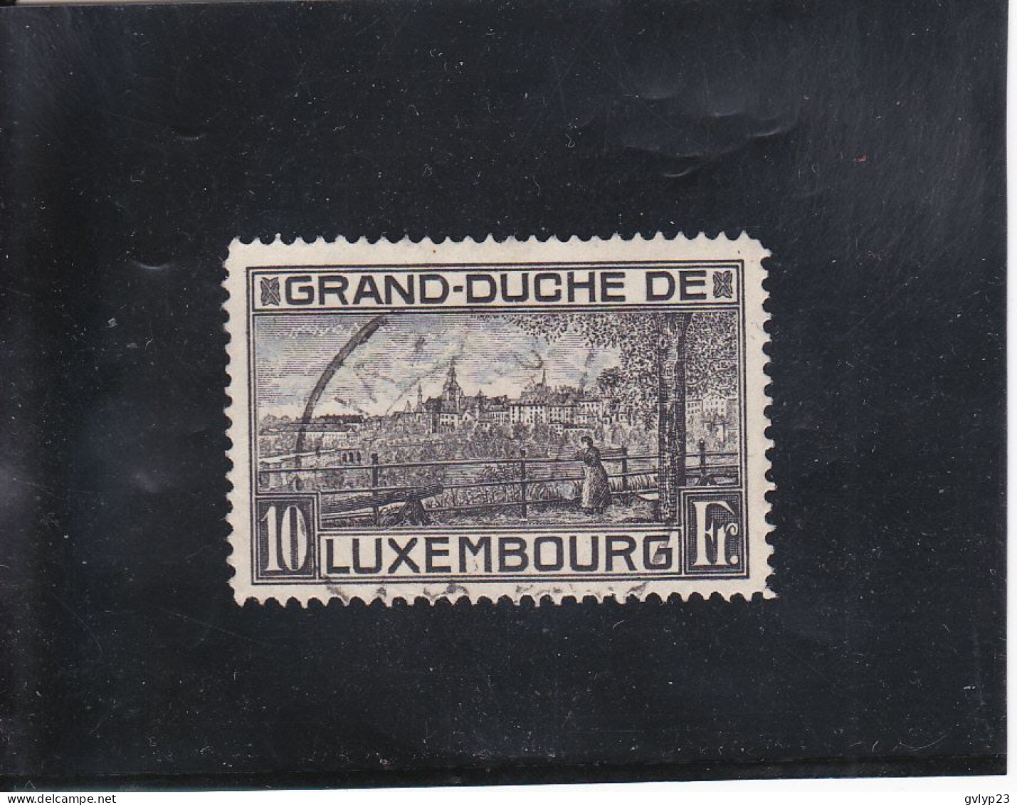 VUE DE LUXEMBOURG 10F NOIR OBLITéRé N° 141 YVERT ET TELLIER 1923 - Oblitérés