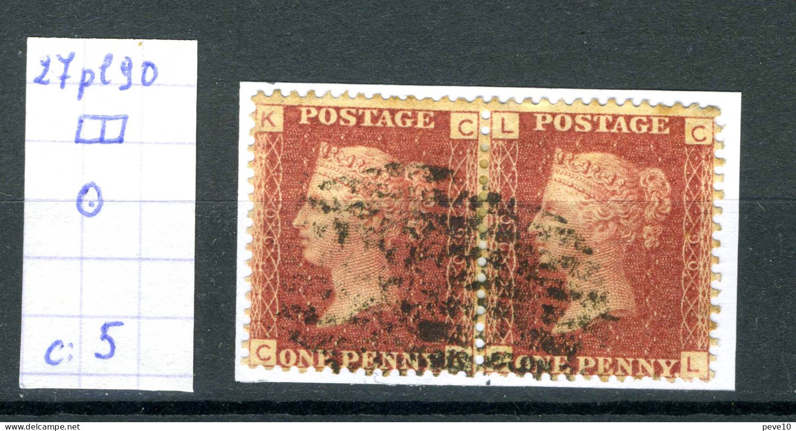 Grande-Bretagne   N°  26  Planche 90 En Paire - Used Stamps