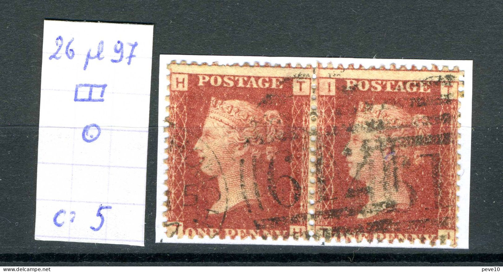 Grande-Bretagne   N°  26  Planche 97 En Paire - Used Stamps