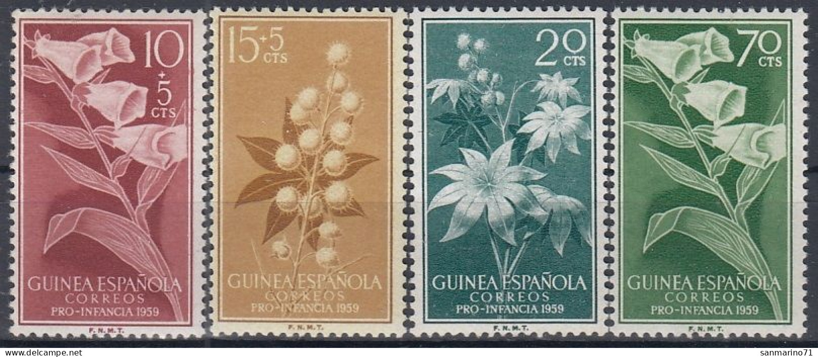 SPAIN GUINEA 356-359,unused,flowers - Guinea Española