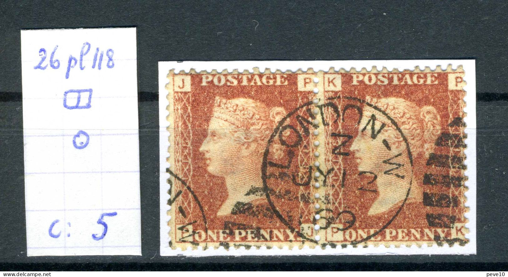 Grande-Bretagne   N°  26  Planche 118  En Paire - Used Stamps