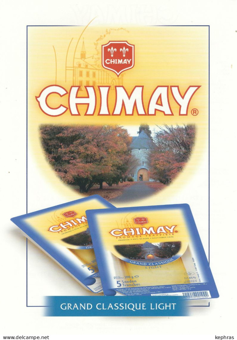 CHIMAY  - POSTER PUBLICITE - Format A4 - Recto-Verso - Fromage De Chimay - Grand Classique Light - Plakate