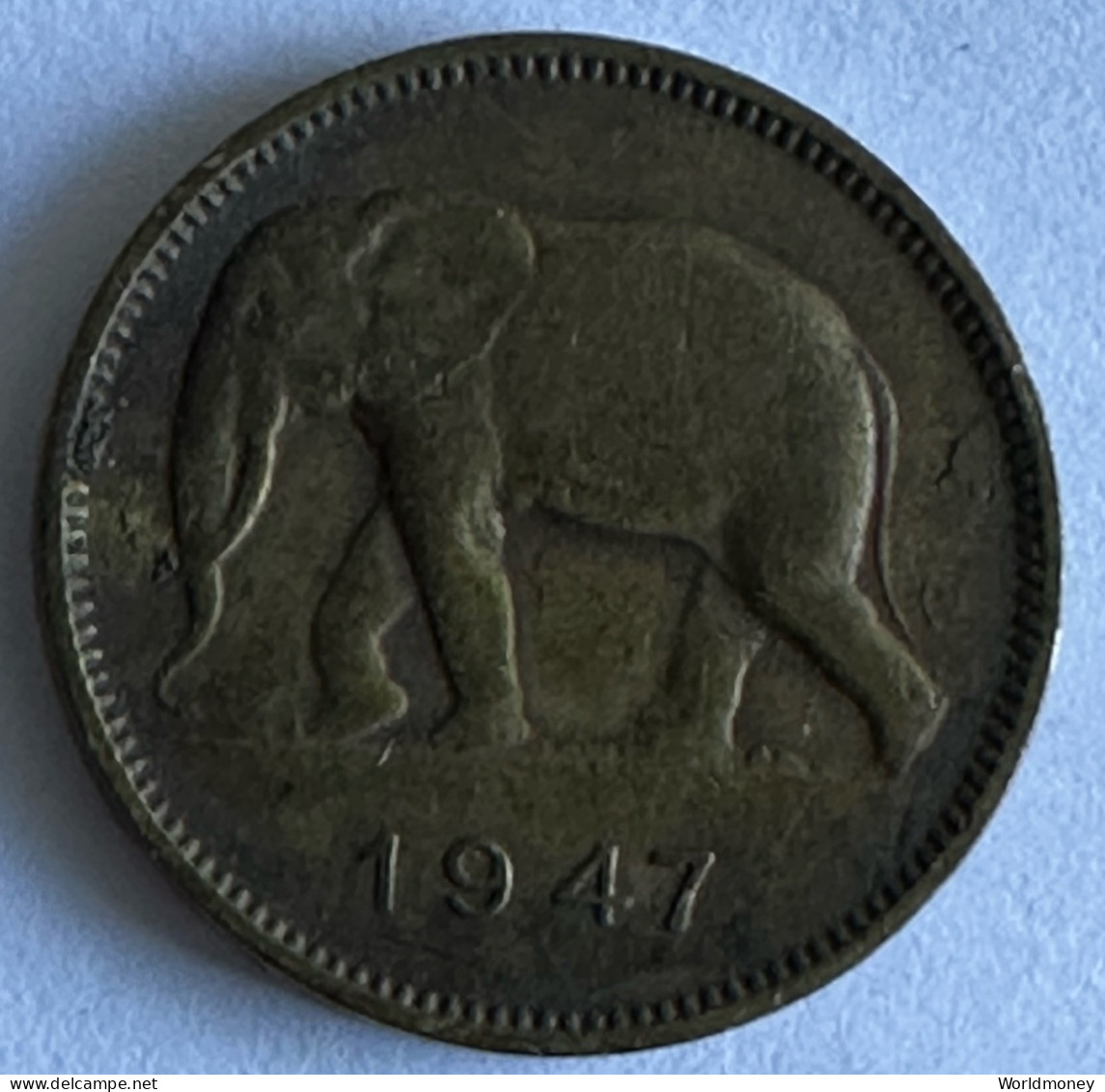 Belgian Congo 2 Francs 1947 - 1945-1951: Régence