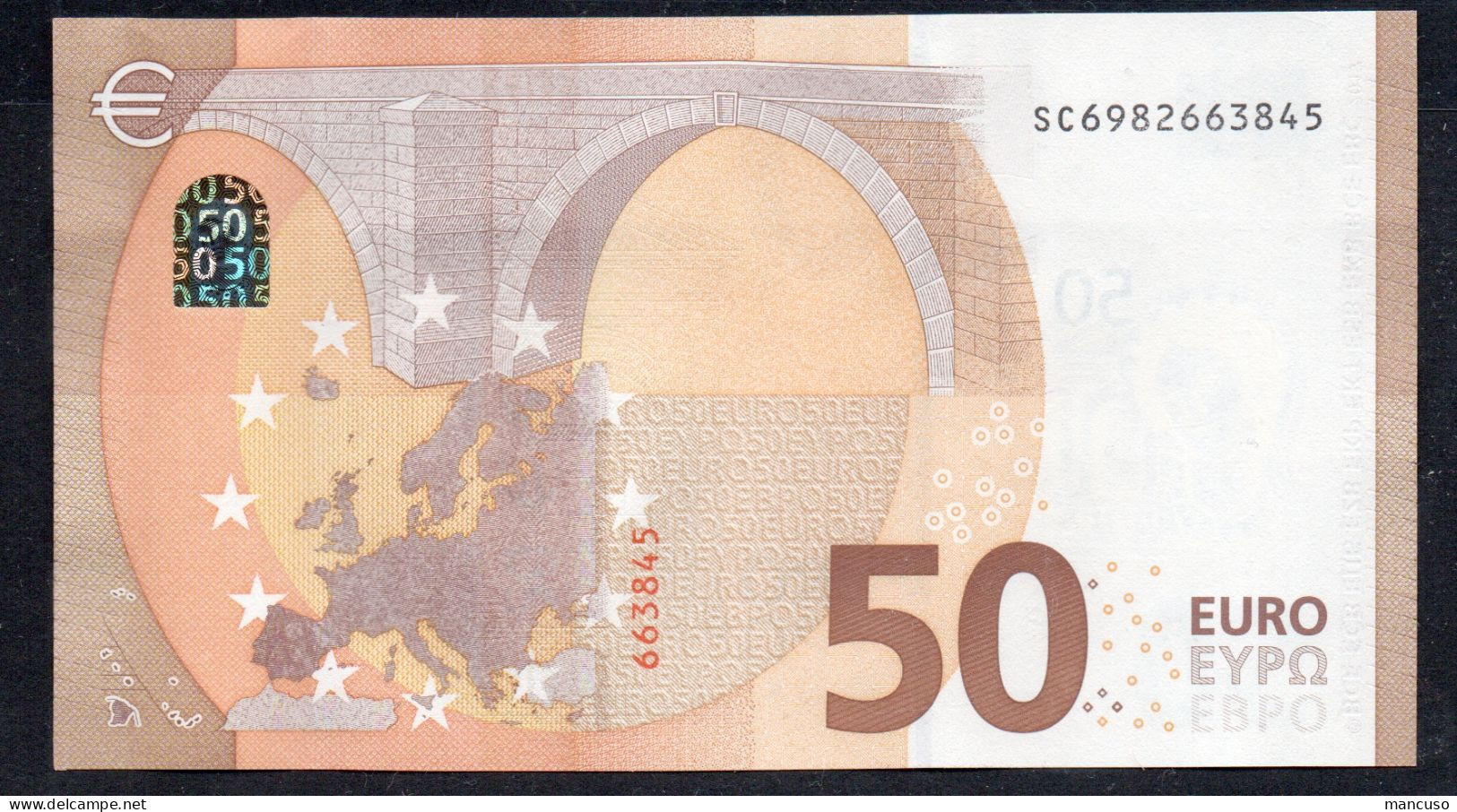 50 EURO ITALY  LAGARDE S040 SC  Ch  "98"  UNC - 50 Euro