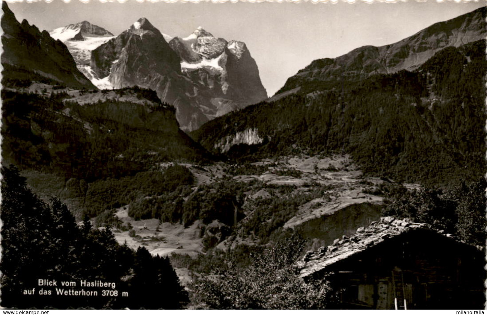 Blick Vom Hasliberg Auf Das Wetterhorn (8958) * Karte Von 1939 - Hasliberg