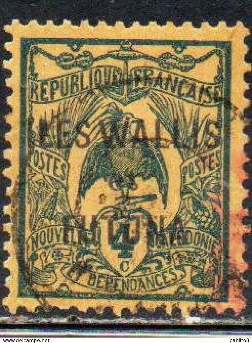 WALLIS AND FUTUNA ISLANDS 1920 1928 KAGU BIRD NEW CALEDONIA OVERPRINTED 4c USED USATO OBLITERE' - Usados