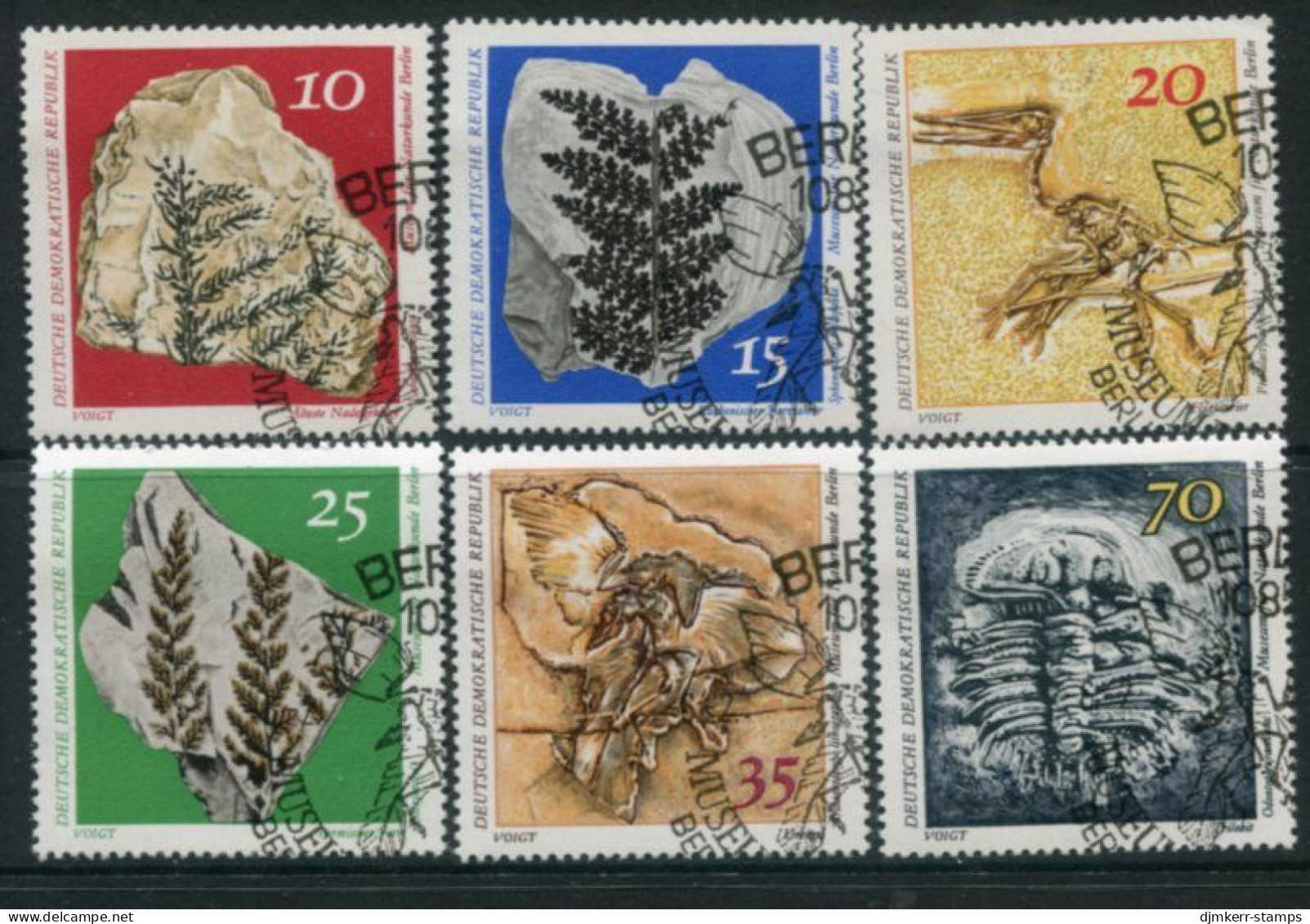 DDR / E. GERMANY 1973 Palaeontological Exhibits Used.  Michel 1822-27 - Used Stamps