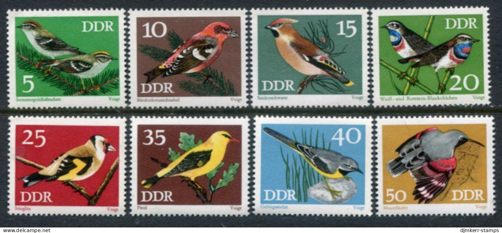 DDR / E. GERMANY 1973 Songbirds MNH / **.  Michel 1834-41 - Unused Stamps