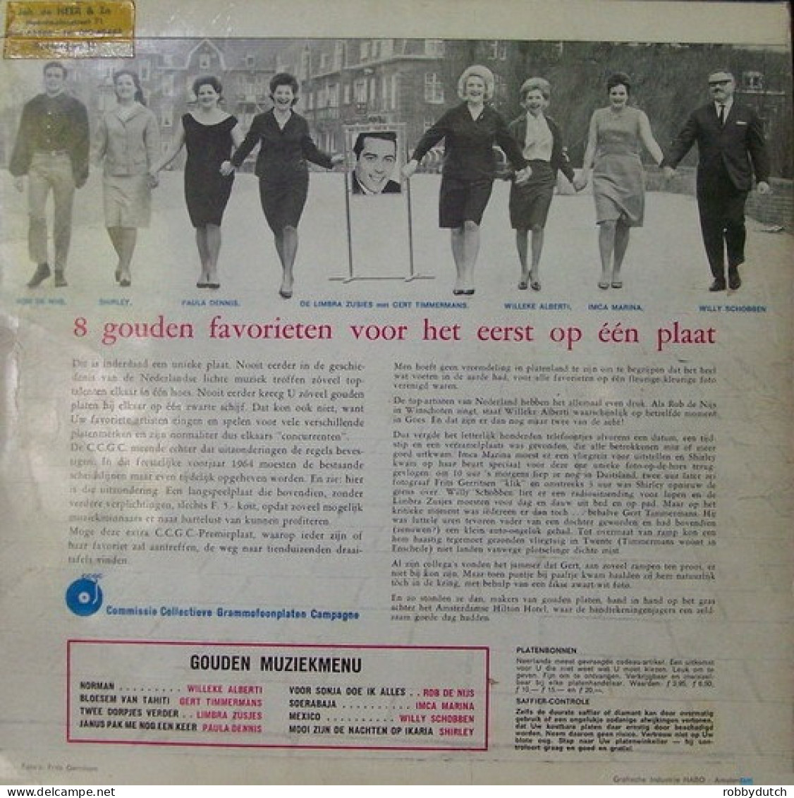 * 10" LP *  HAND IN HAND - 8 GOUDEN FAVORIETEN (Holland 1964 EX-) - Autres - Musique Néerlandaise