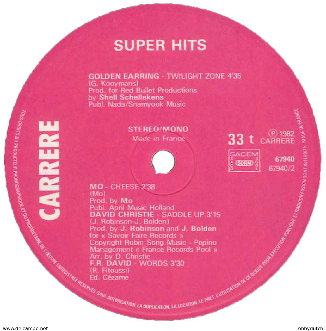 * 10" LP *  HITKRANT - SUPERHITS (France 1982 EX-) - Hit-Compilations