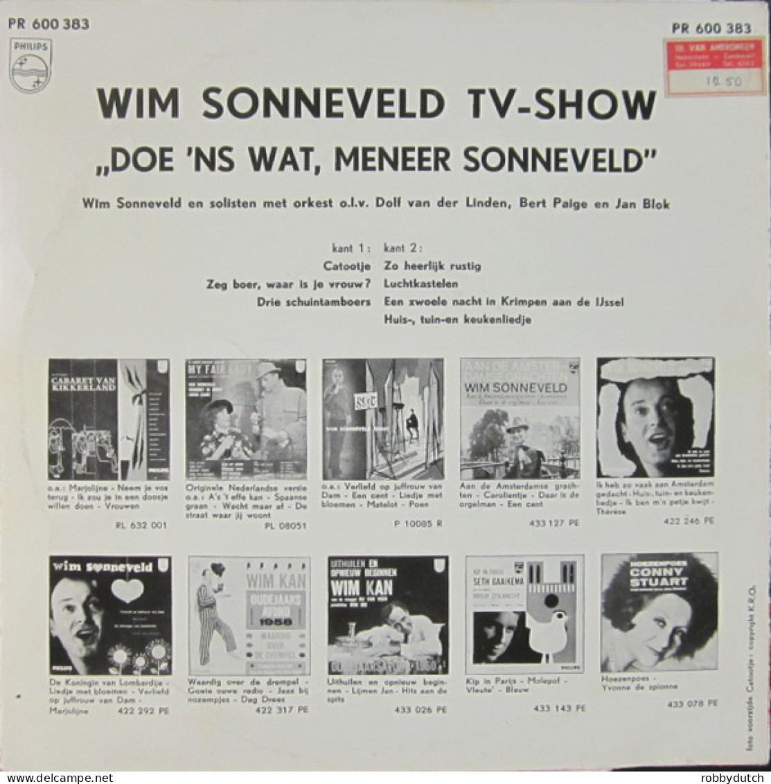 * 10" LP *  WIM SONNEVELD TV SHOW : DOE'NS WAT, MENEER SONNEVELD (Holland 1963 EX!!) - Humor, Cabaret