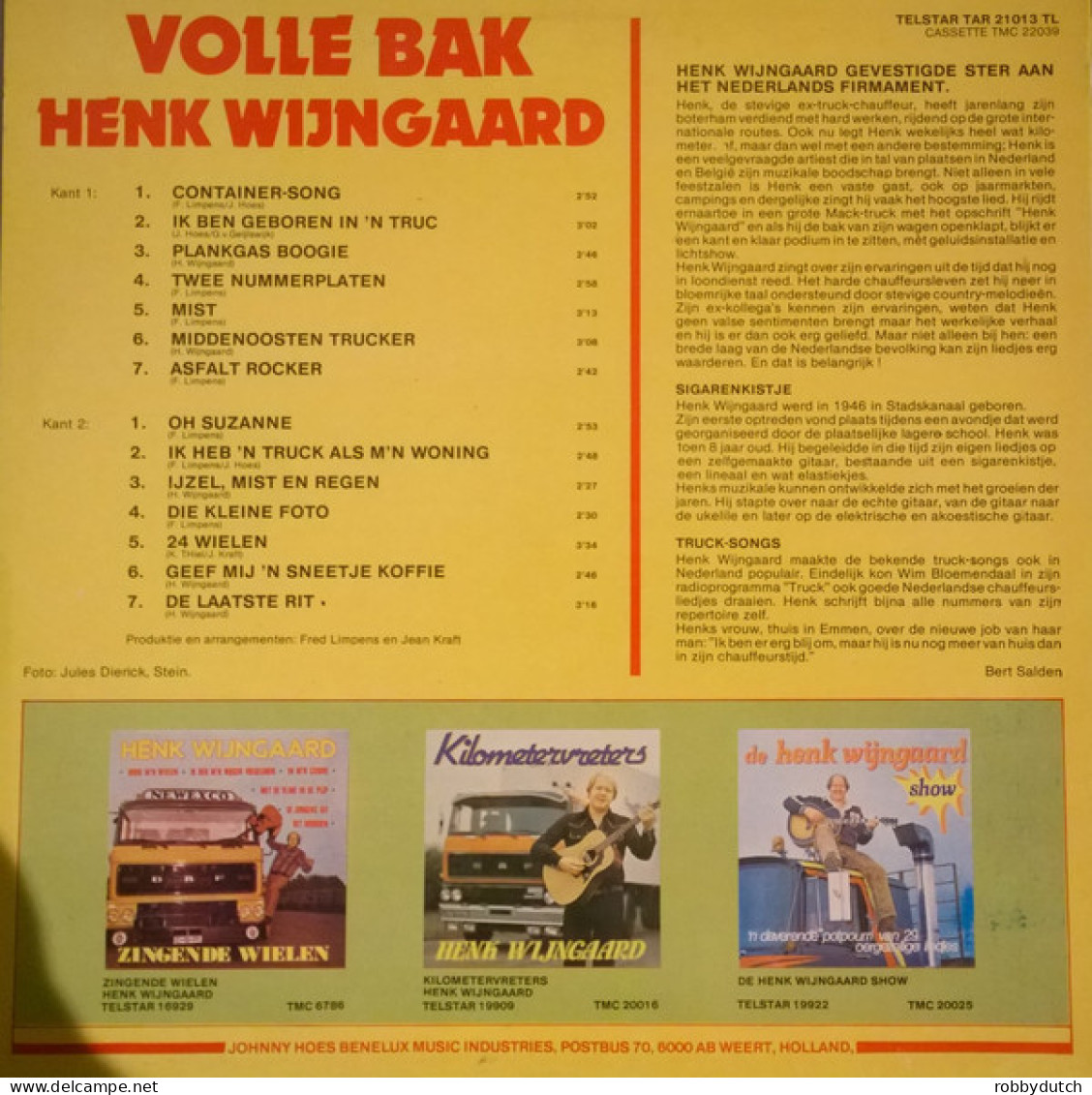 * LP *  HENK WIJNGAARD - VOLLE BAK (Holland 1980 EX-) - Autres - Musique Néerlandaise