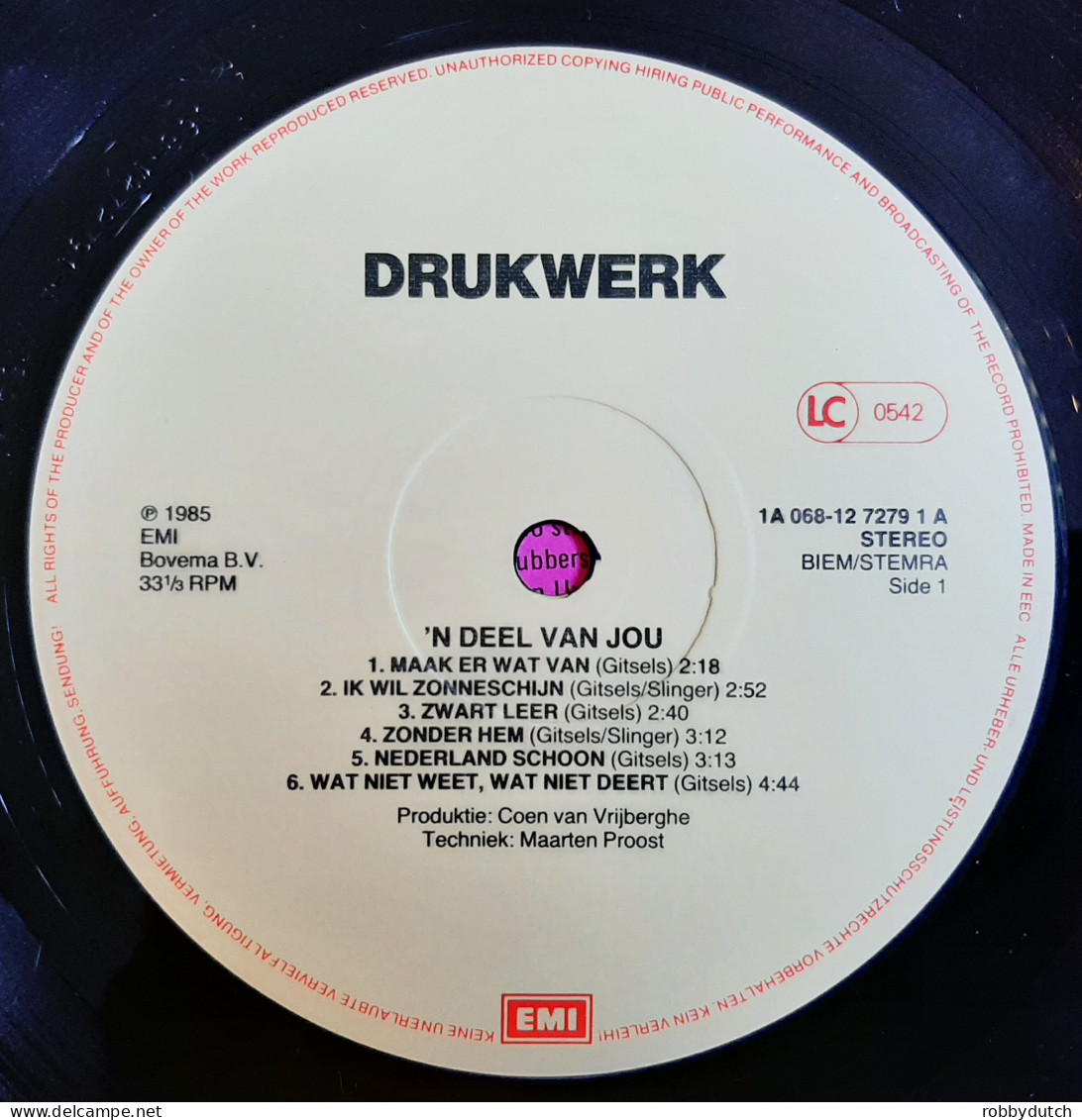 * LP *  DRUKWERK - 'N DEEL VAN JOU (Holland 1985 EX) - Sonstige - Niederländische Musik