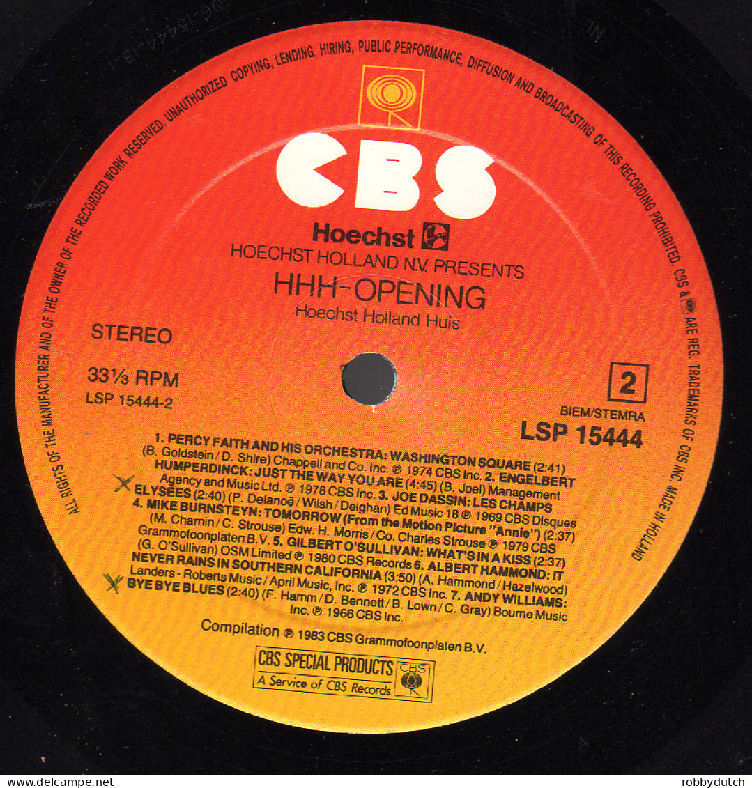 * LP * HHH OPENING (Hoechst Holland Huis) (Holland 1983 EX-) - Hit-Compilations