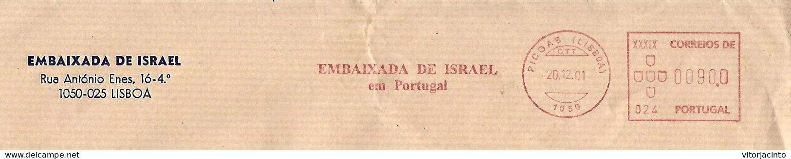 PORTUGAL - Mechanic Franchise - Embassy Of Israel In Portugal - Storia Postale