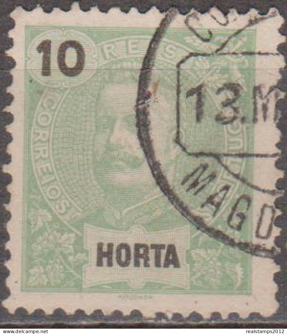 HORTA (Açores) - 1897,  D. Carlos I.   10 R.    D. 11 3/4 X 12   (o)  MUNDIFIL  Nº 15 - Horta