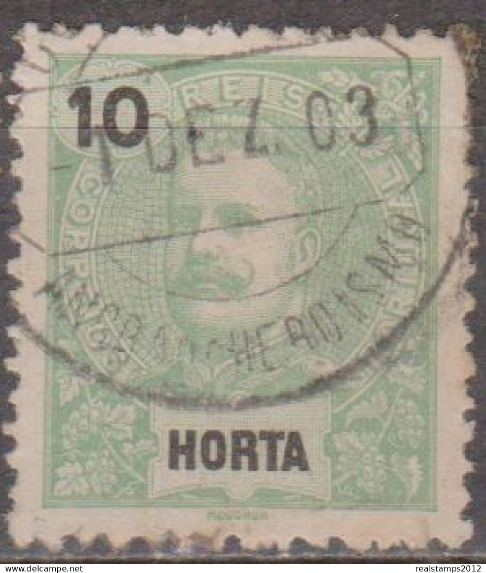 HORTA (Açores) - 1897,  D. Carlos I.   10 R.    D. 11 3/4 X 12   (o)  MUNDIFIL  Nº 15 - Horta