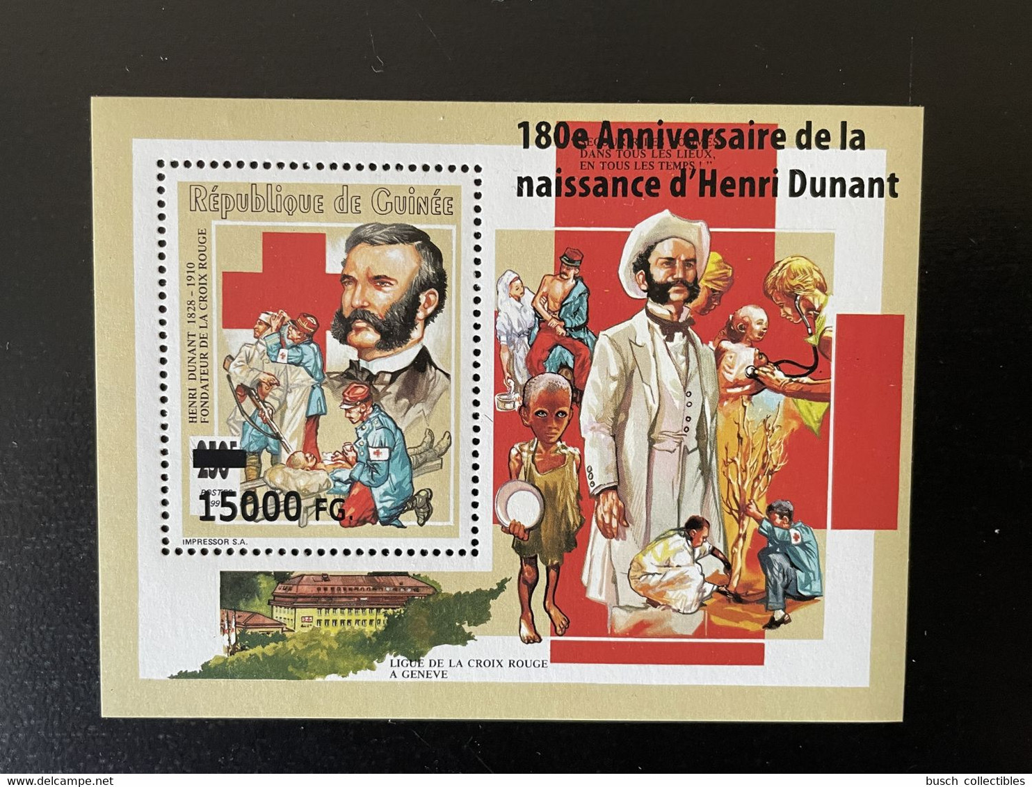 Guinée Guinea 2008 Mi. Bl. 1650 Surchargé Overprint 180e Anniversaire Henri Henry Dunant Red Cross Croix Rouge - Henry Dunant