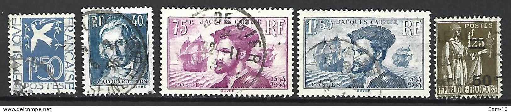 Année 1934 Compléte France Oblitere N 294/298 - ....-1939