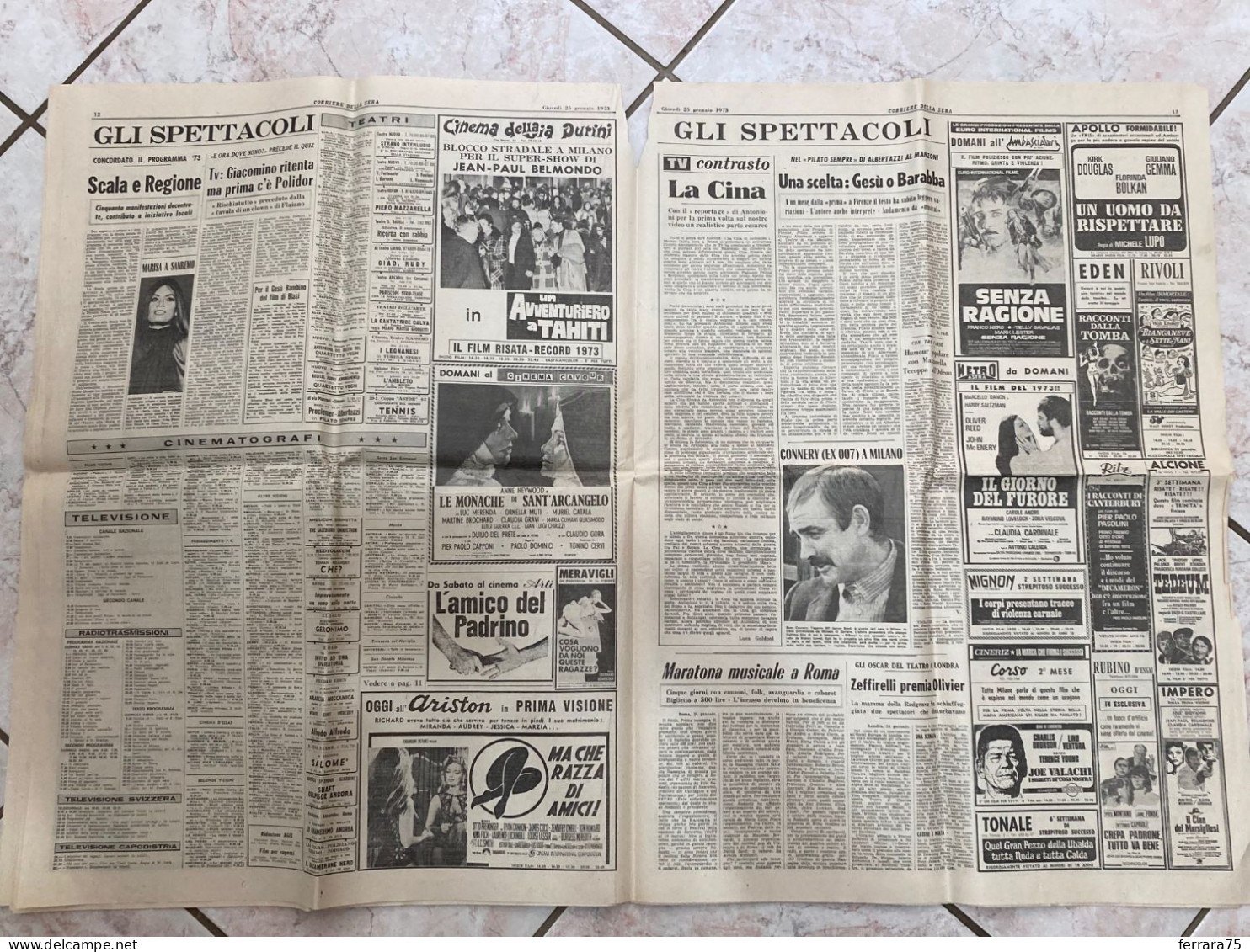 CORRIERE DELLA SERA VIETNAM SAIGON INDOCINA APOCALISSE PACE 25 GENNAIO 1973.