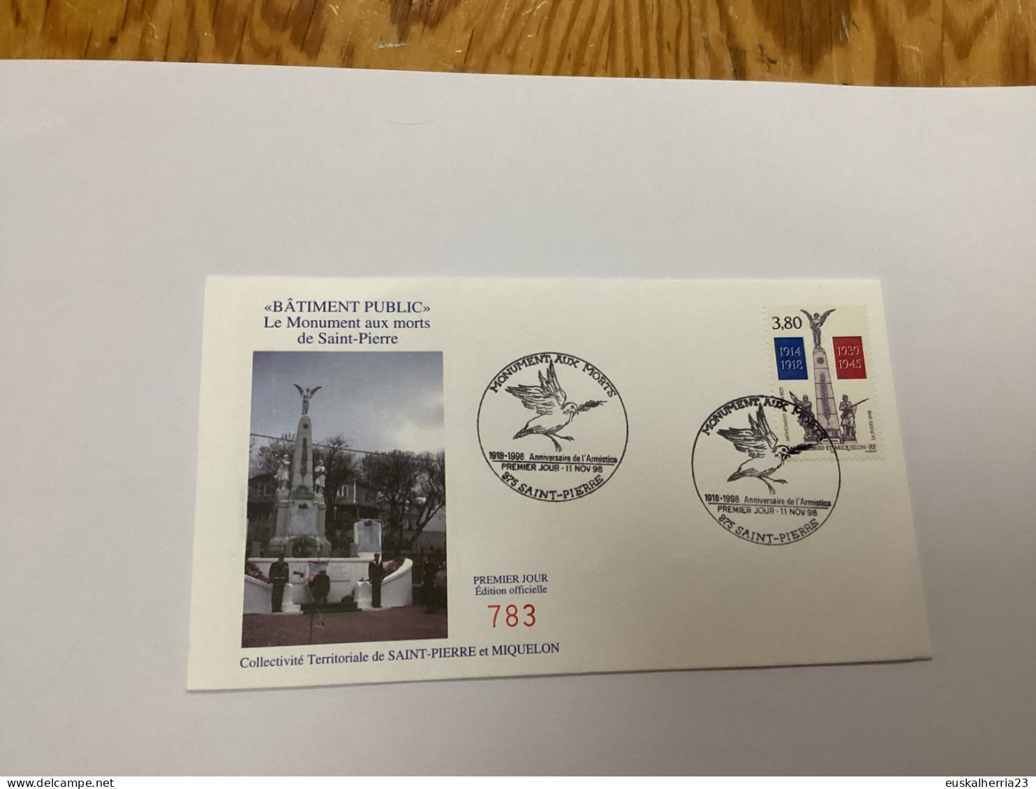 Enveloppe 1er Jour Saint-pierre Et Miquelon Bâtiment Public 1998 - Gebruikt