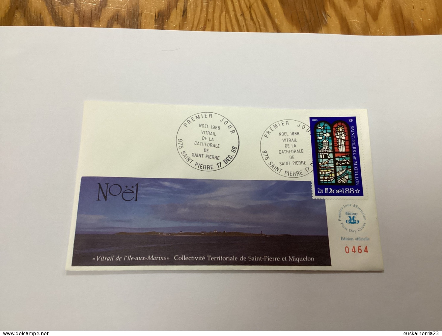 Enveloppe 1er Jour Saint-pierre Et Miquelon Vitrail De La Cathédrale 1988 - Gebruikt
