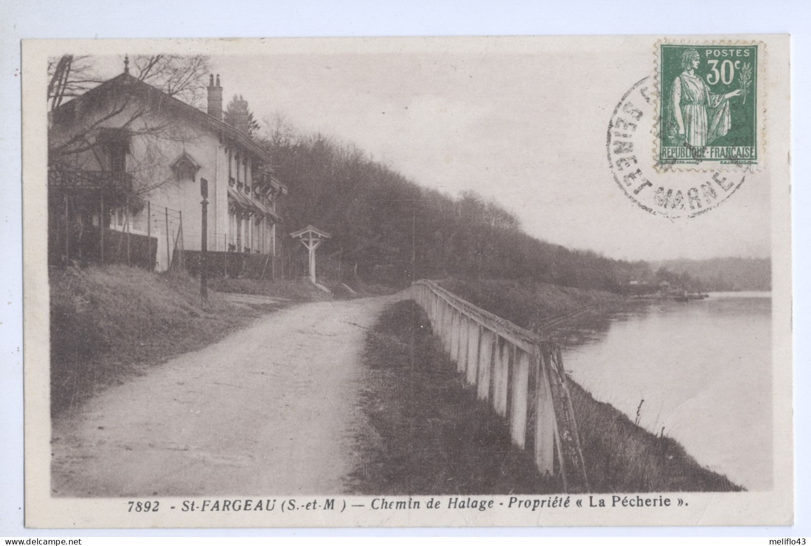 77/ CPA - Saint Fargeau - Chemin De Halage - Propriété "La Pécherie" - Saint Fargeau Ponthierry