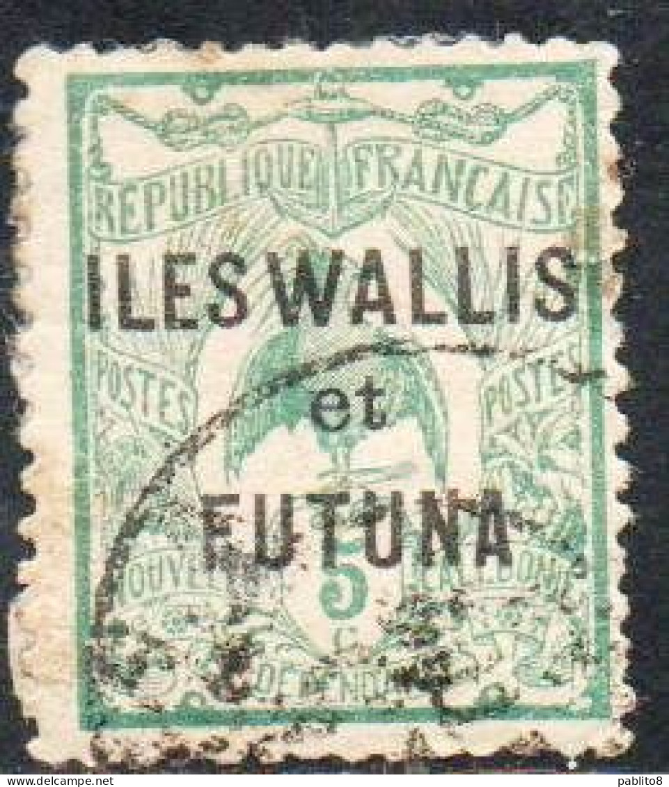WALLIS AND FUTUNA ISLANDS 1920 1928 1922 KAGU BIRD NEW CALEDONIA OVERPRINTED 10c USED USATO OBLITERE' - Usados