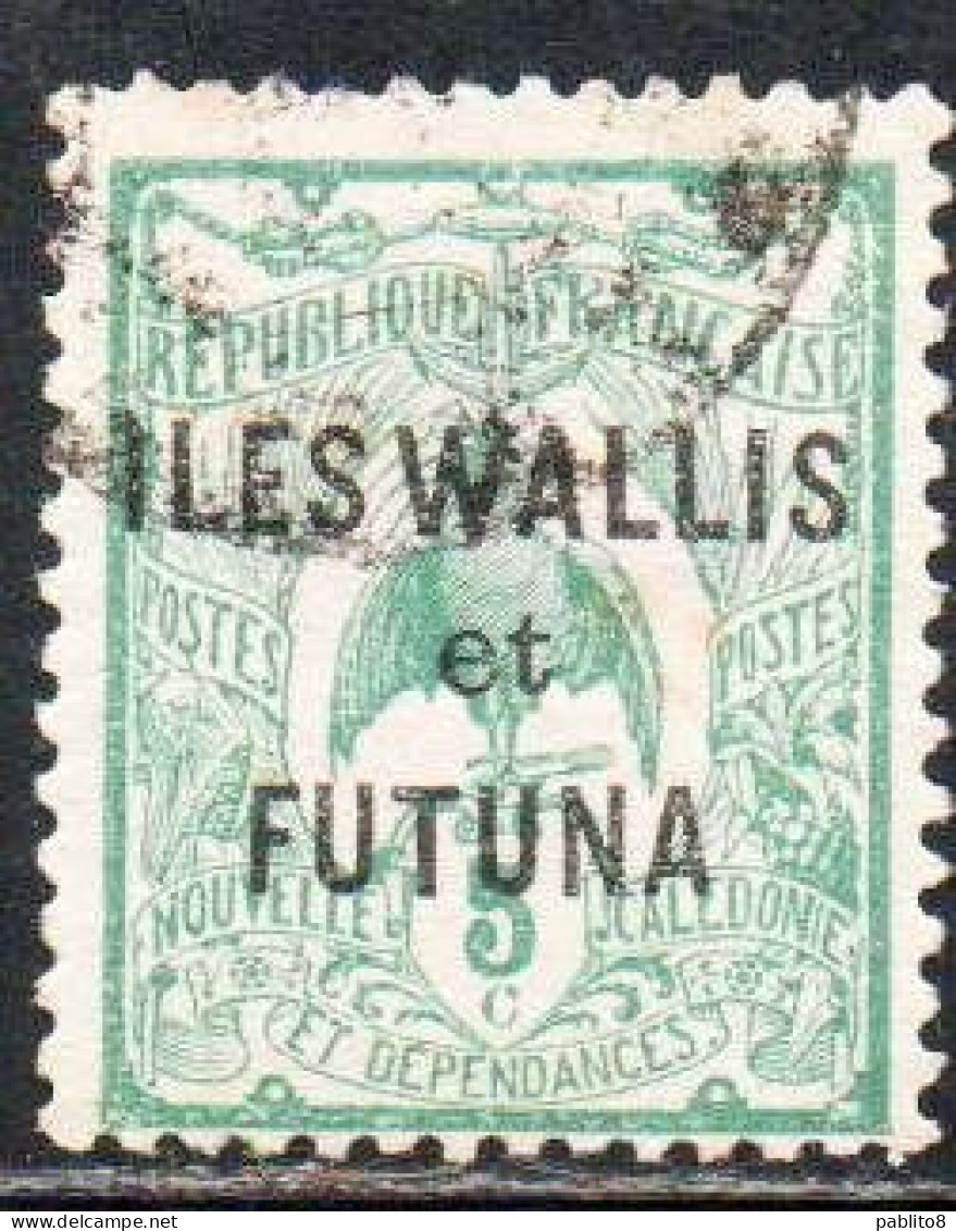 WALLIS AND FUTUNA ISLANDS 1920 1928 1922 KAGU BIRD NEW CALEDONIA OVERPRINTED 10c USED USATO OBLITERE' - Usati