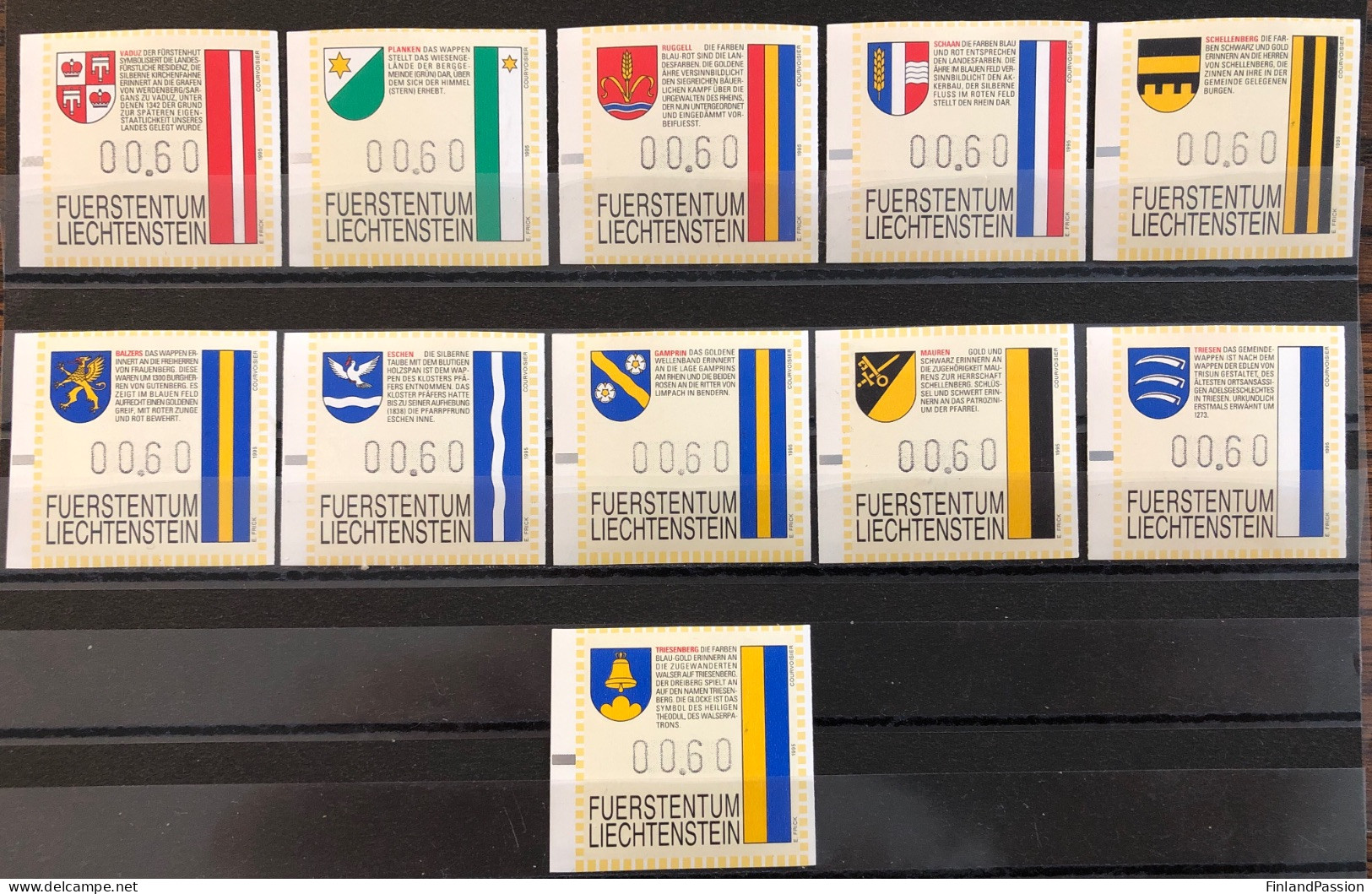 1995. MiNr. 1-11. Gemeindewappen. Xx - Maschinenstempel (EMA)